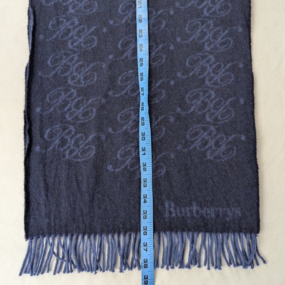 Authentic BURBERRY Cashmere Monogram Plaid scarf Blue |Classic Luxury |Fast Ship - Picture 8 of 9